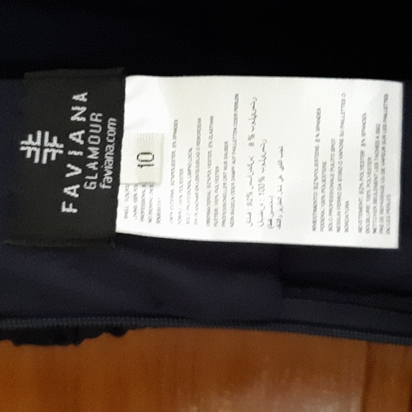 Faviana High-neck Halter Rhinestone Navy Evening Gown - Picture 6 of 14